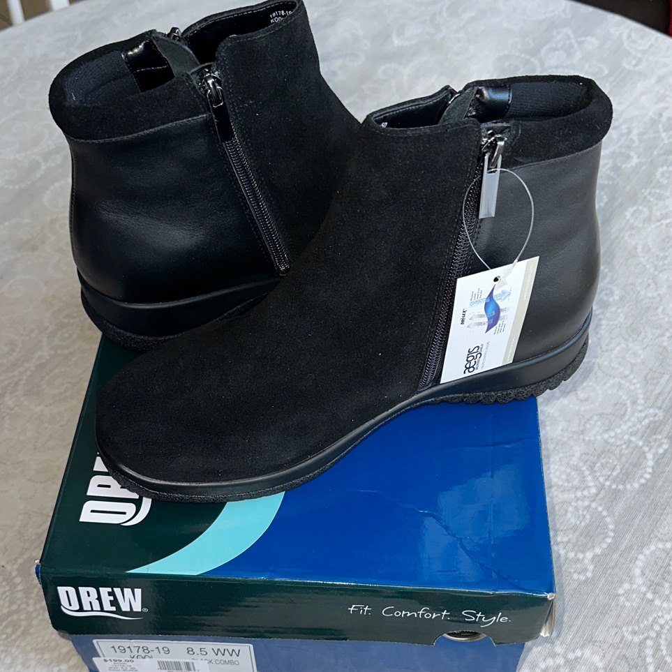 Drew Black Ankle Zipper Boots
